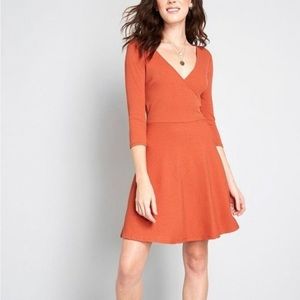 Pumpkin Orange Modcloth Wrap Dress